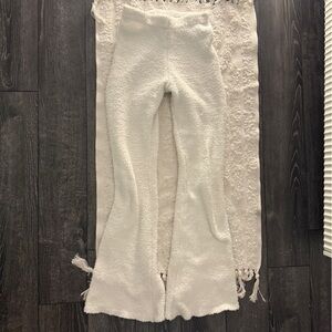 Fuzzy white sweatpants